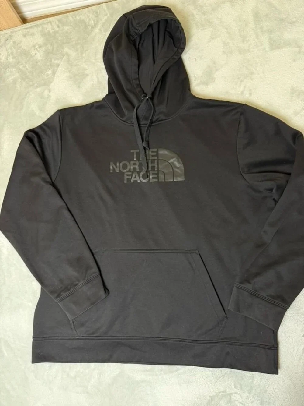 THE NORTH FACE Hoodie Mens XL Black Fleece Pullover Tonal Logo Sweatshirt Top